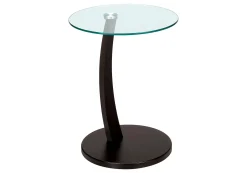 Table d'appoint - espresso avec verre trempé - Monarch