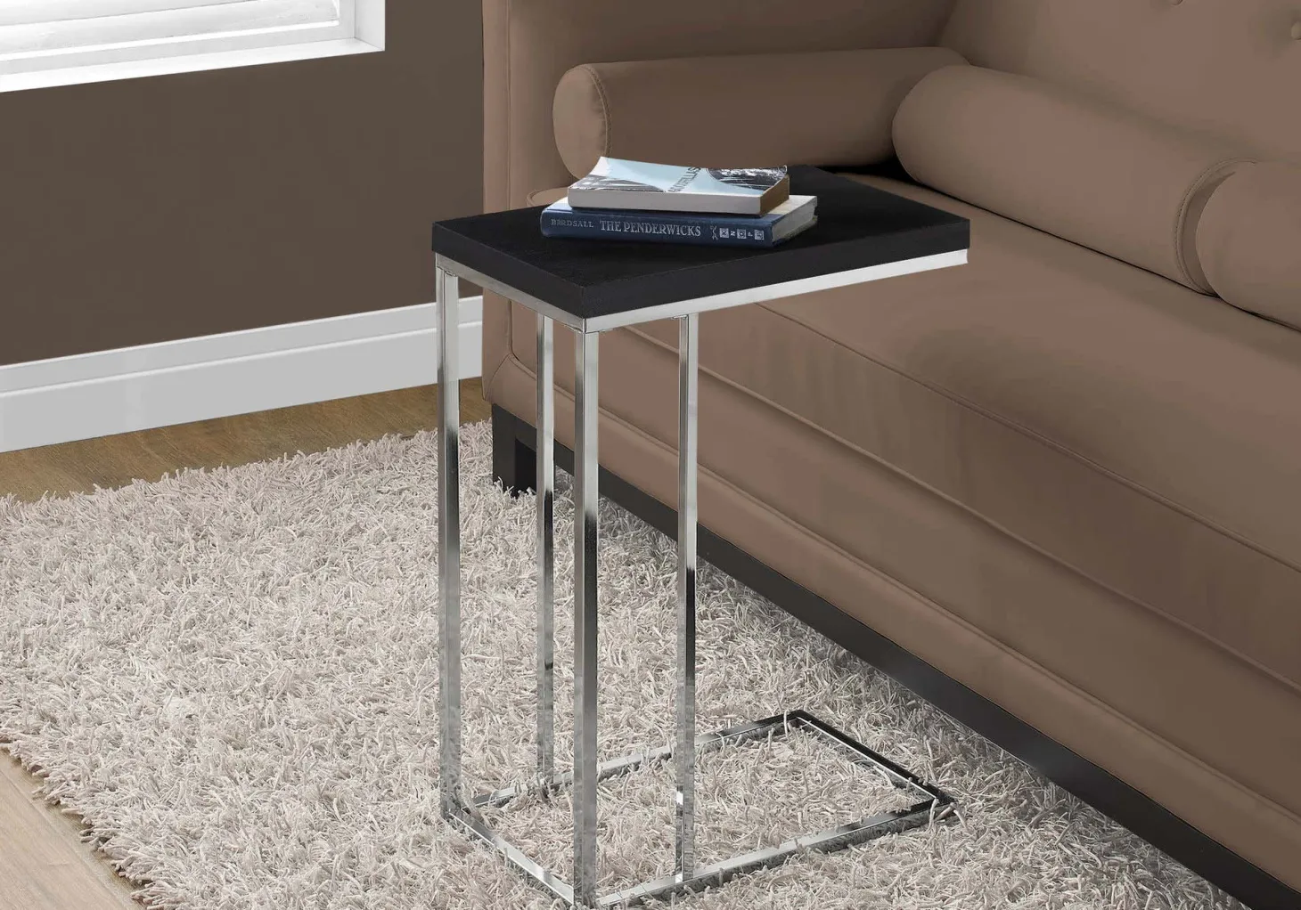 Table d'appoint - espresso, métal chrome - Monarch