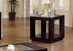 Table d'appoint - espresso, centre en verre plaque - Monarch