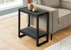 Table d'appoint - faux bois noir, métal noir - Monarch