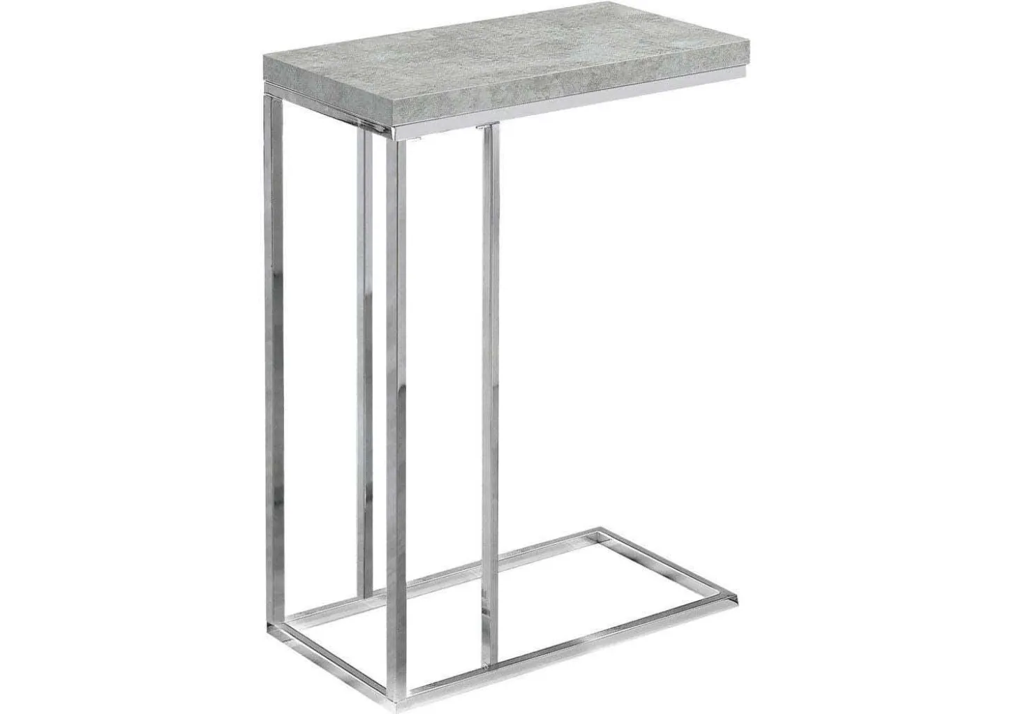 Table d'appoint - gris cimente et métal chrome - Monarch