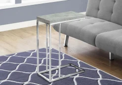 Table d'appoint - gris cimente et métal chrome - Monarch