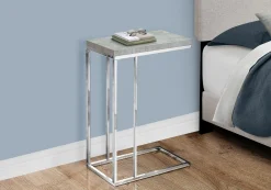 Table d'appoint - gris cimente et métal chrome - Monarch