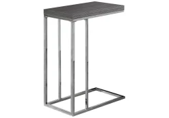 Table d'appoint - gris et métal chrome - Monarch