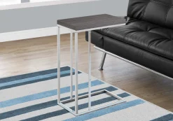 Table d'appoint - gris et métal chrome - Monarch