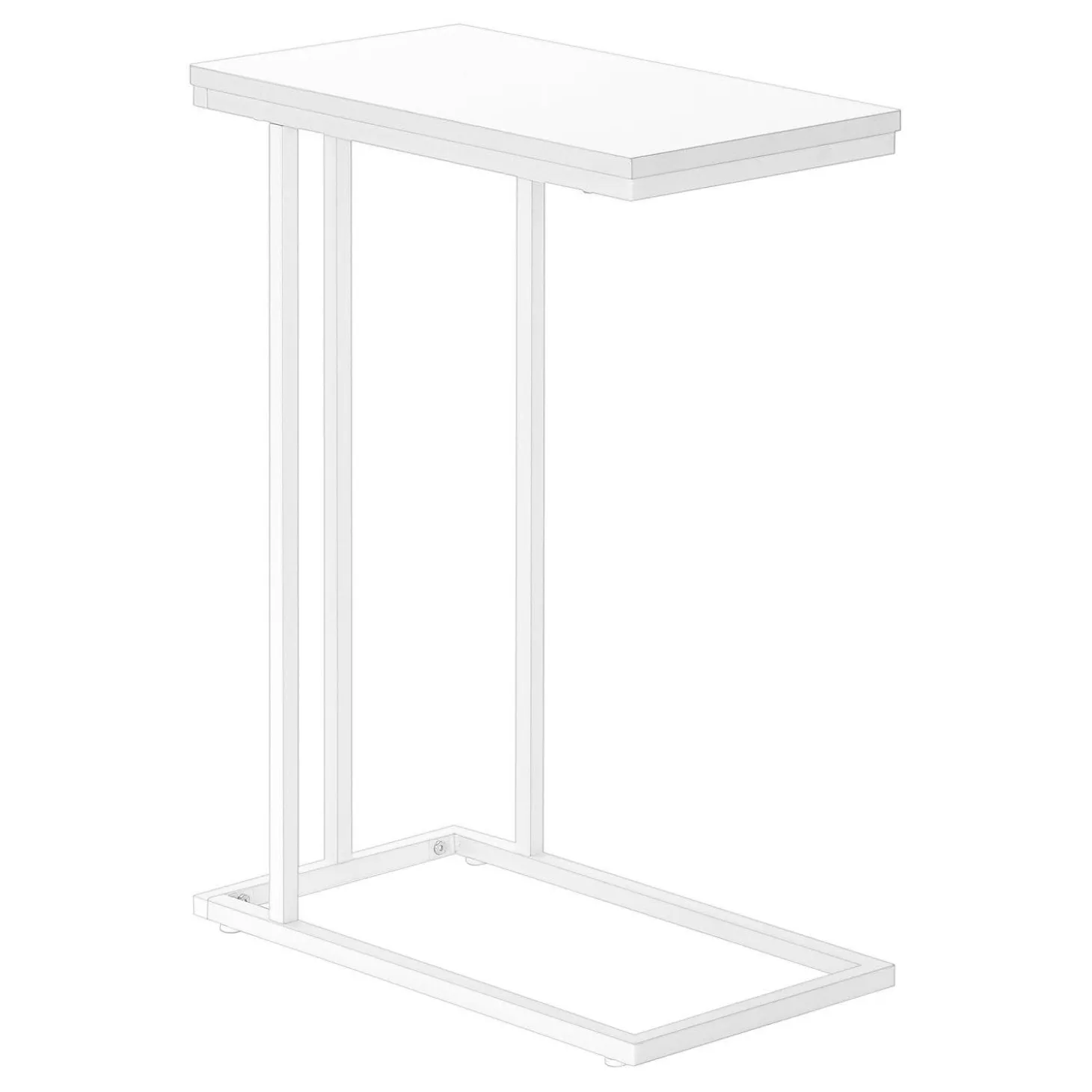 Table d'appoint - 25"H, blanc, métal blanc - Monarch