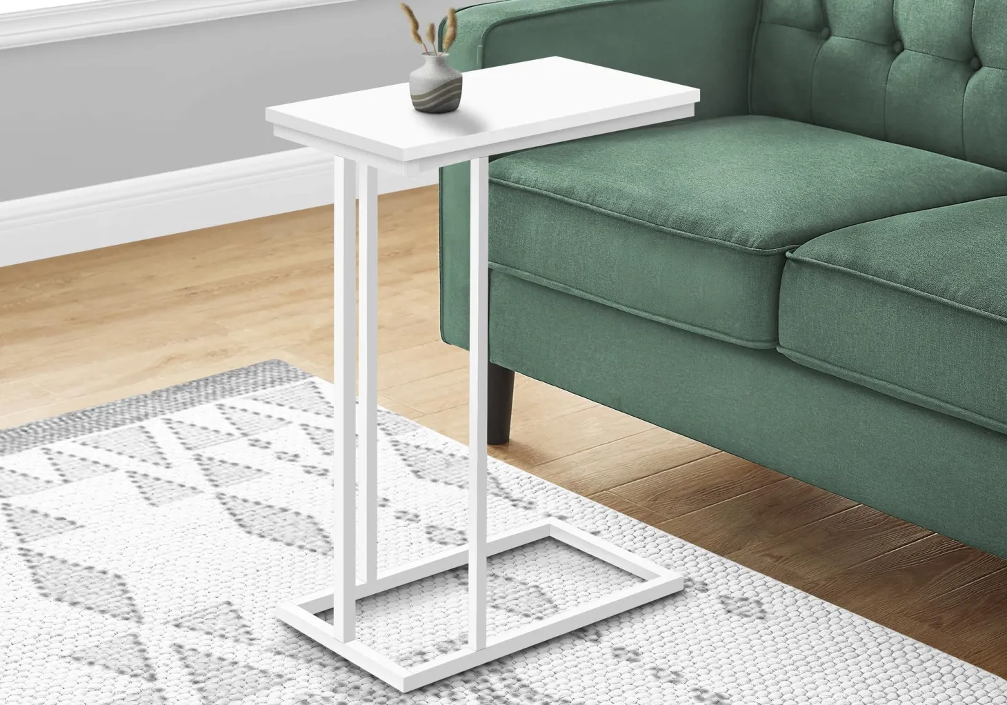 Table d'appoint - 25"H, blanc, métal blanc - Monarch