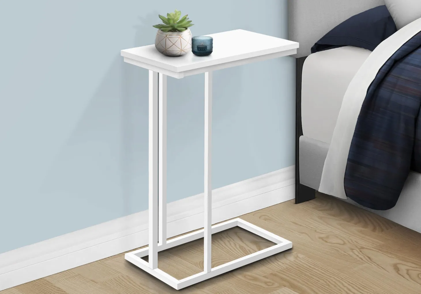 Table d'appoint - 25"H, blanc, métal blanc - Monarch