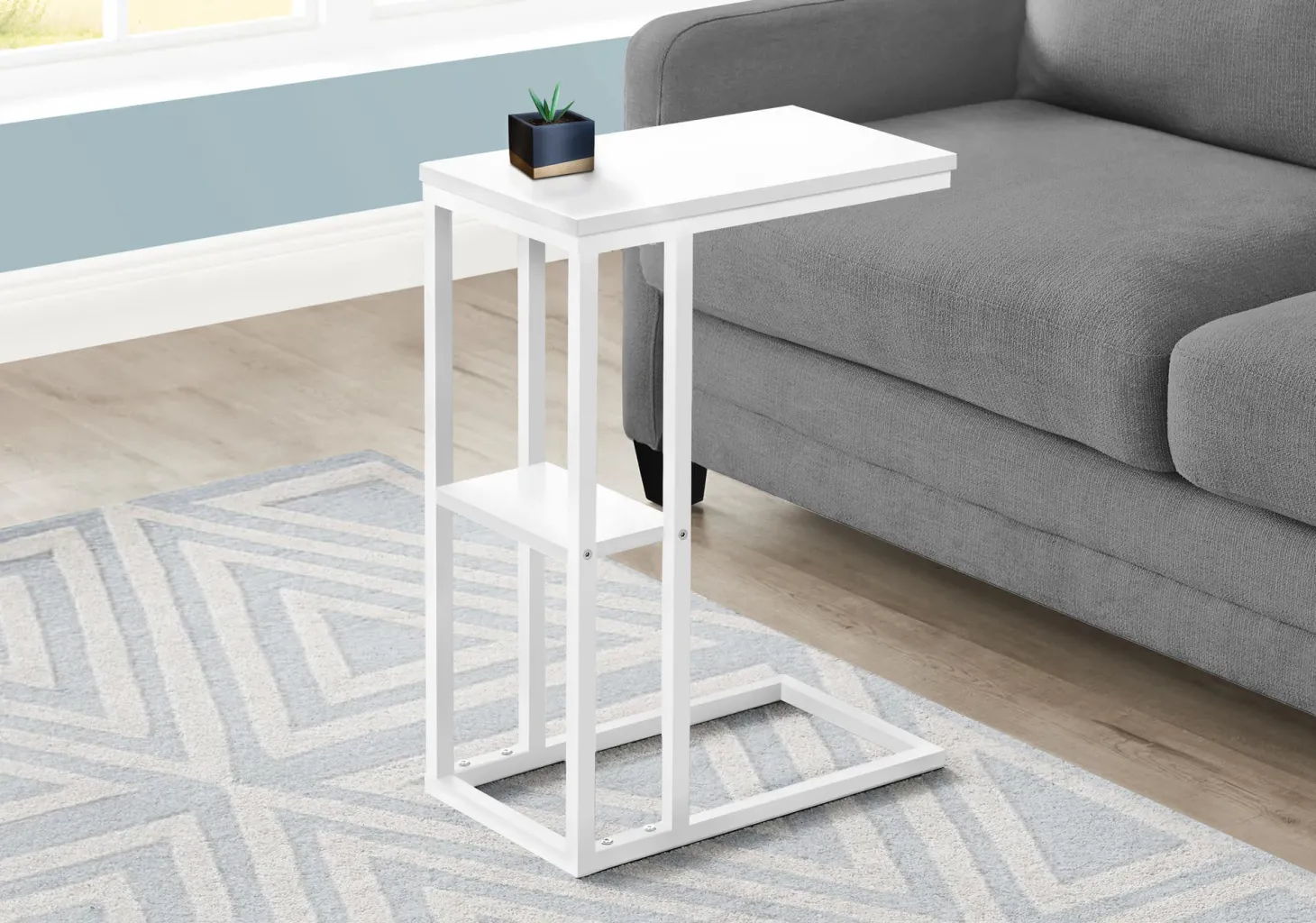Table d'appoint - 25"H, blanc, métal blanc - Monarch