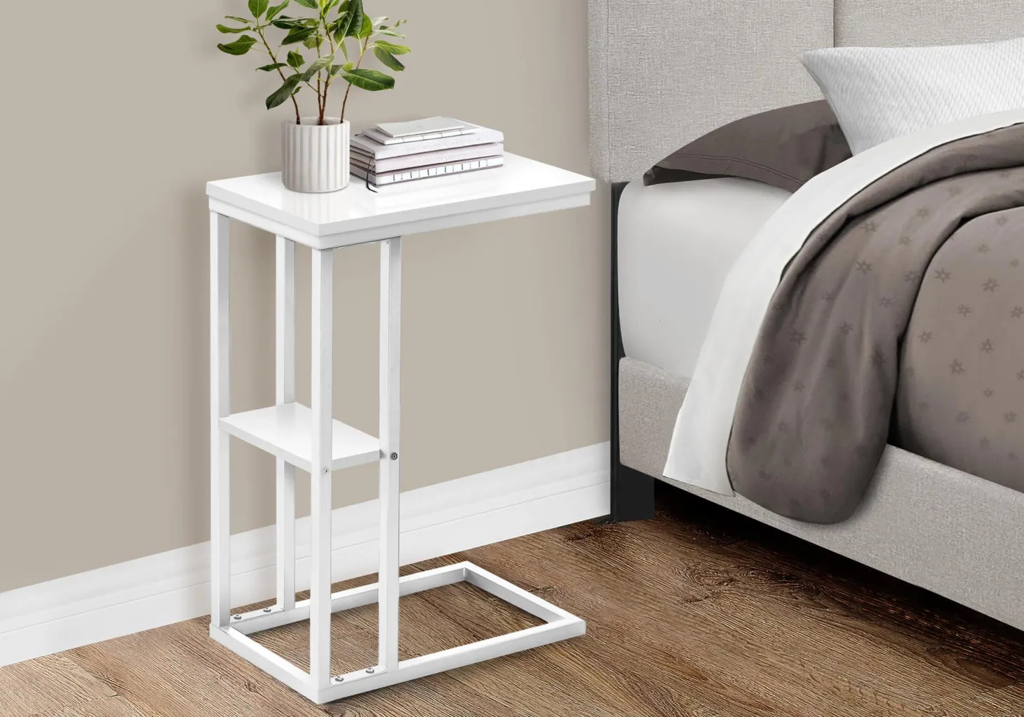 Table d'appoint - 25"H, blanc, métal blanc - Monarch