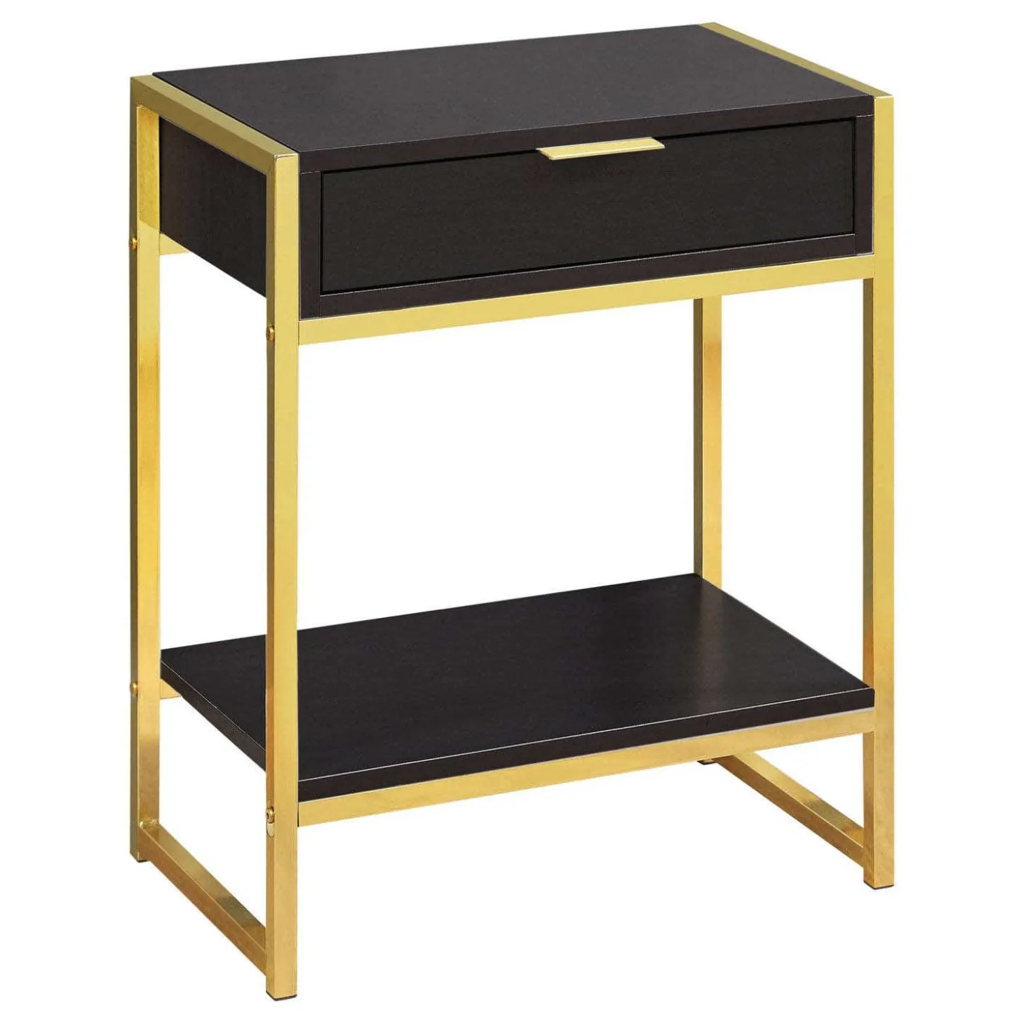Table d'appoint - 24"H, espresso, métal or - Monarch