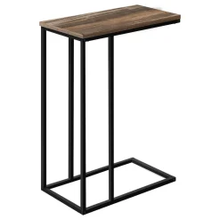 Table d'appoint - 25"H, faux bois brun, métal noir - Monarch