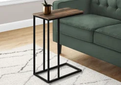 Table d'appoint - 25"H, faux bois brun, métal noir - Monarch