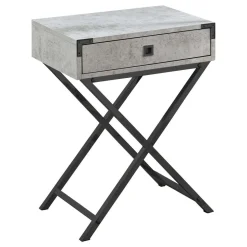 Table d'appoint - 24"H, gris cimente, métal nickel noir - Monarch