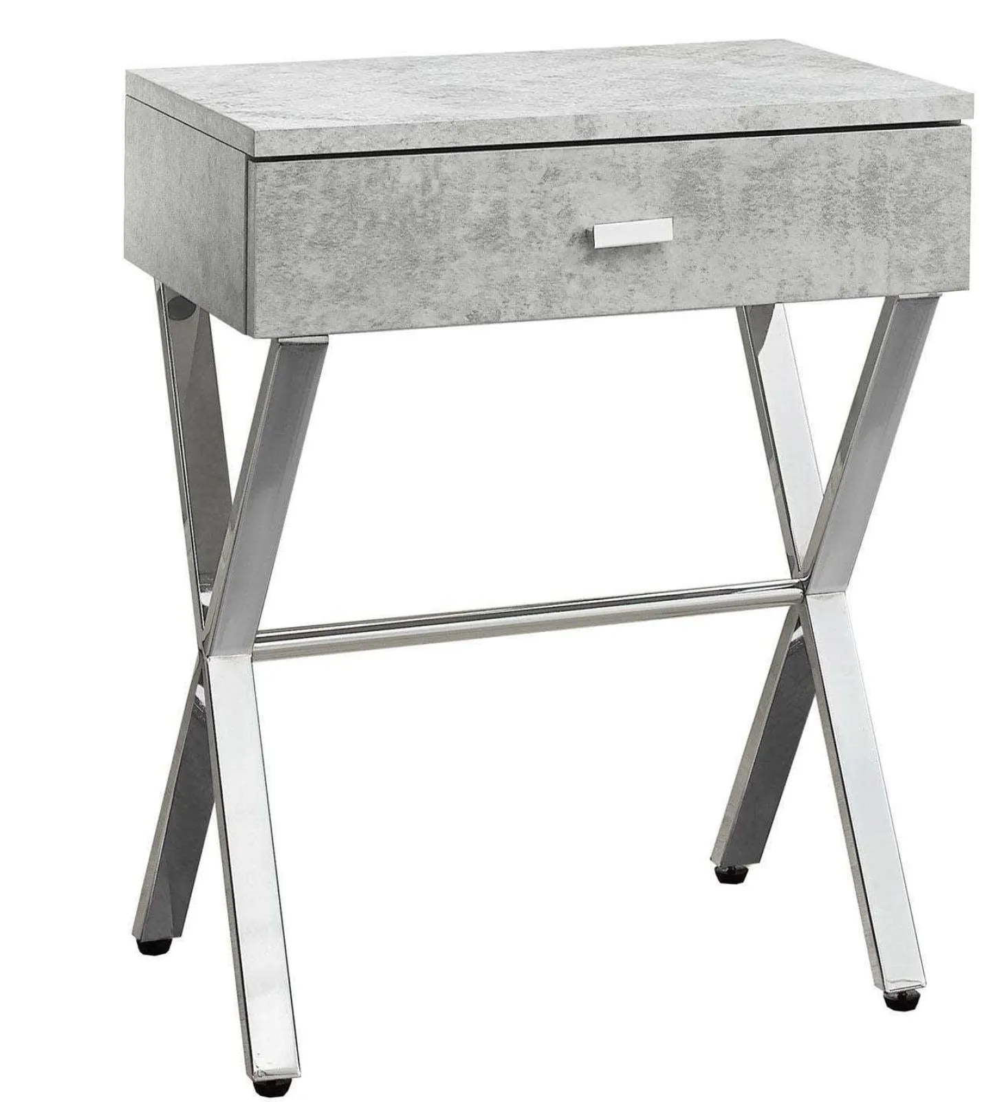 Table d'appoint - 24"H, gris cimente, métal chrome - Monarch