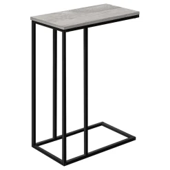 Table d'appoint - 25"H, gris, métal noir - Monarch