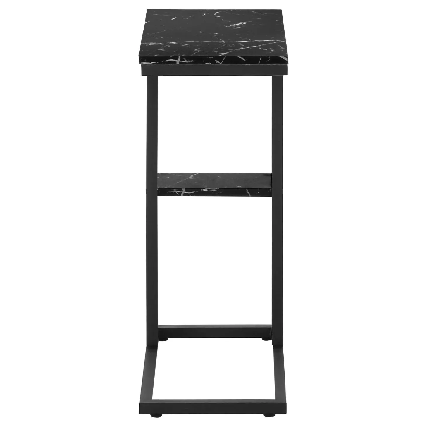 Table d'appoint - 25"H, marbre noir, métal noir - Monarch
