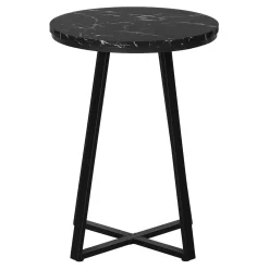 Table d'appoint - 22"H, marbre noir, métal noir - Monarch