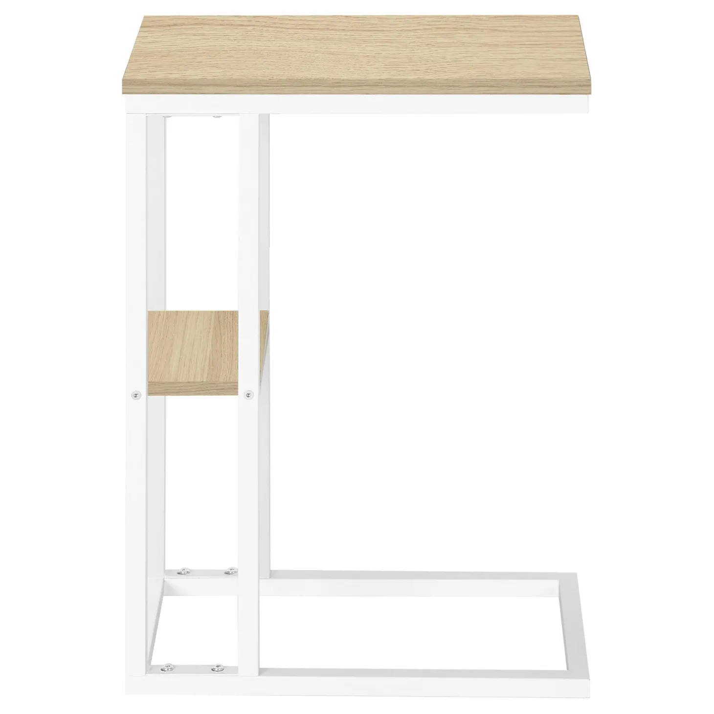 Table d'appoint - 25"H, naturel, métal blanc - Monarch