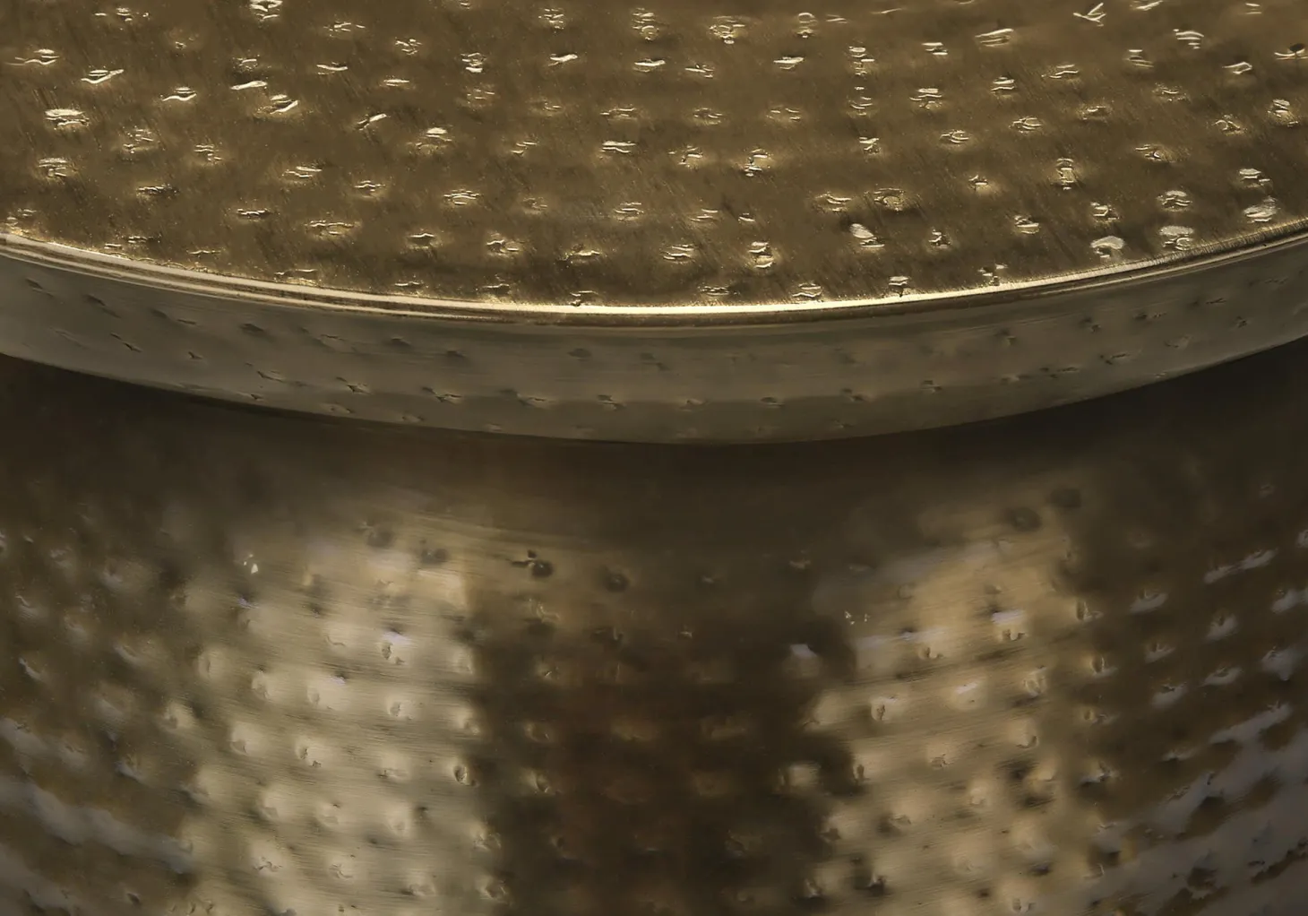 Table d'appoint - 22"H, table de bout drum métal doré - Monarch