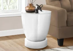 Table d'appoint - 22"H, table de bout drum métal blanc - Monarch