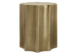 Table d'appoint - 22"H, table de bout drum métal doré - Monarch