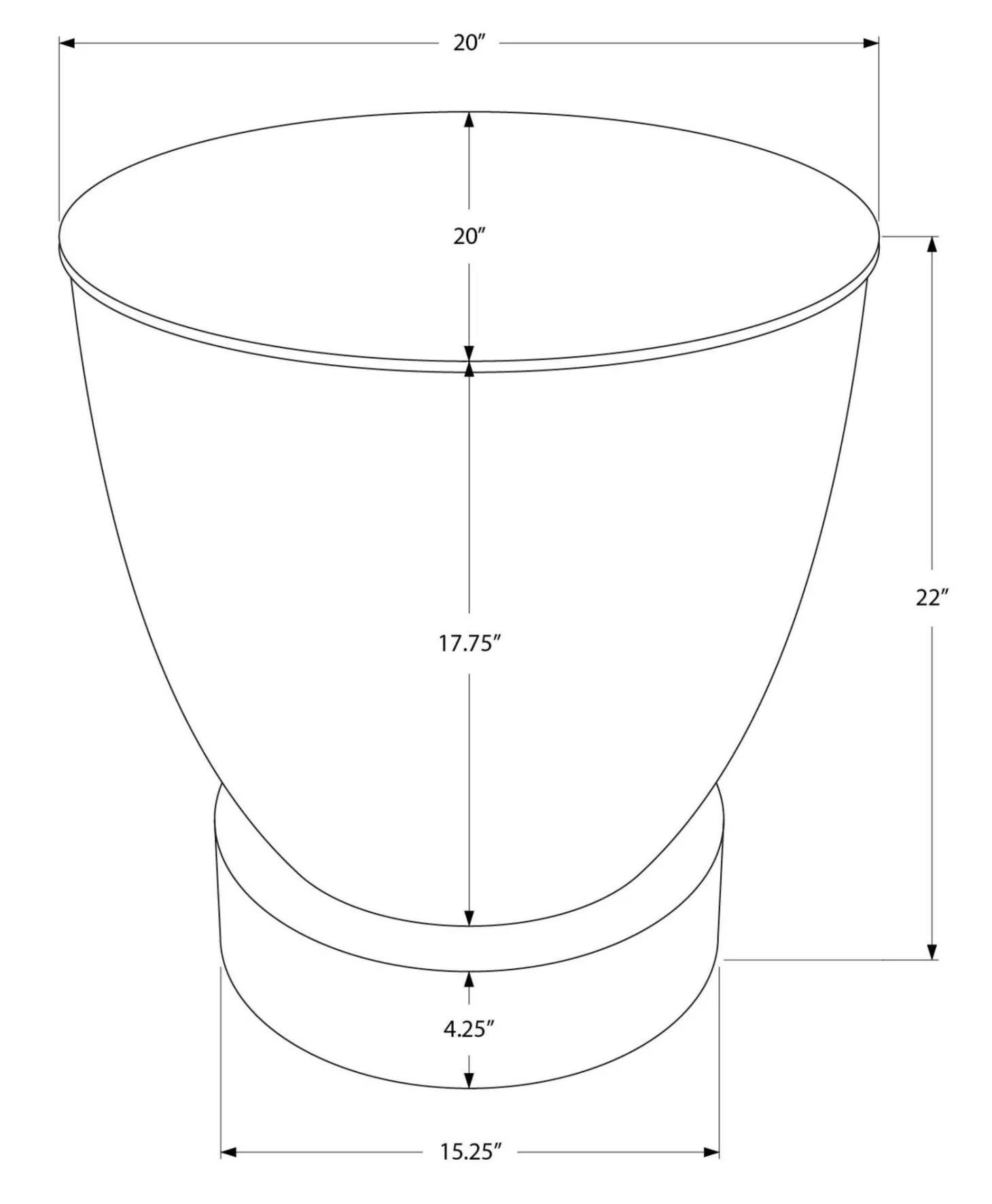 Table d'appoint - 22"H, table de bout drum métal chrome - Monarch
