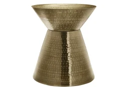 Table d'appoint - 22"H, table de bout drum métal doré - Monarch