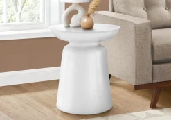 Table d'appoint - 22"H, table de bout drum métal blanc - Monarch