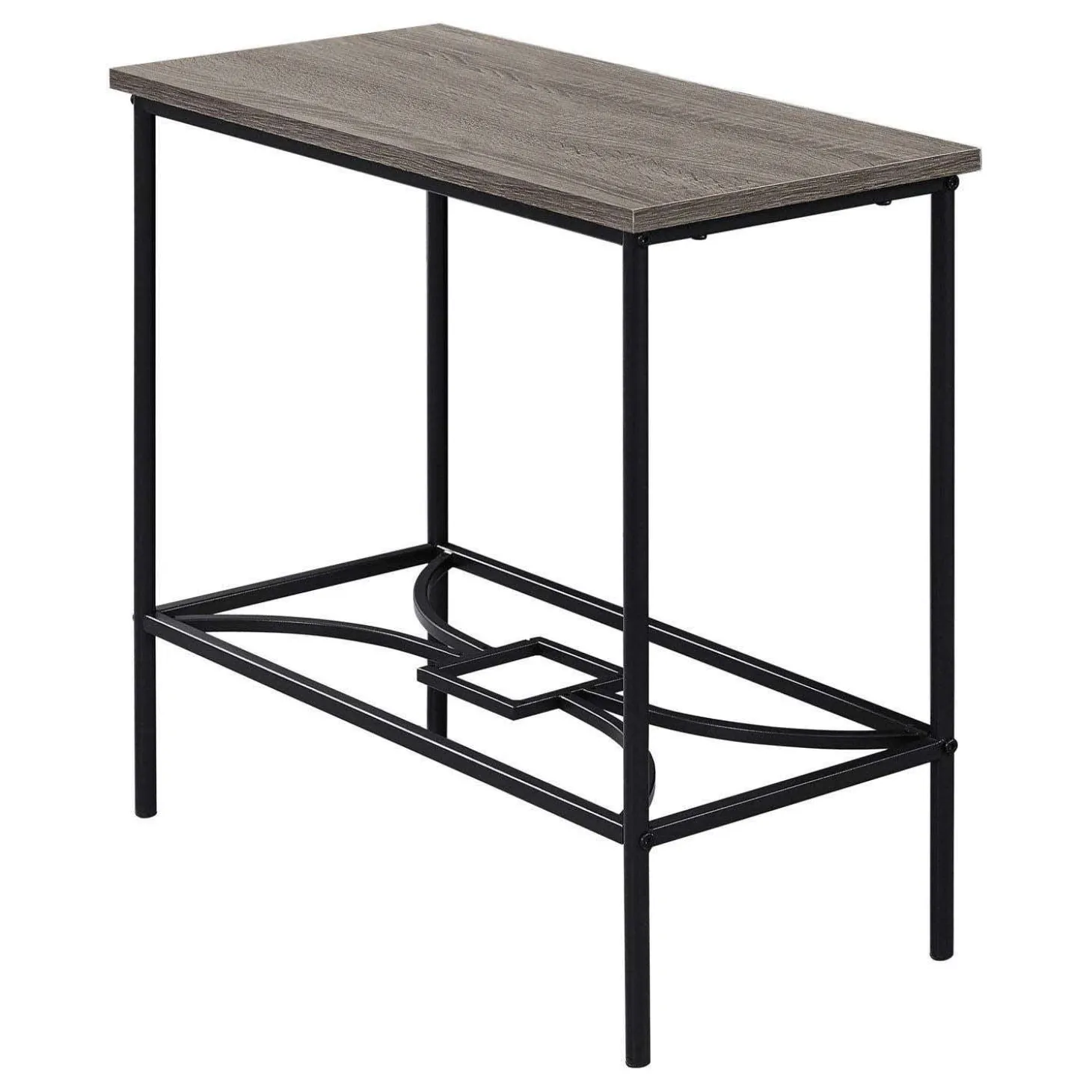 Table d'appoint - 22"H, taupe foncé, métal noir - Monarch