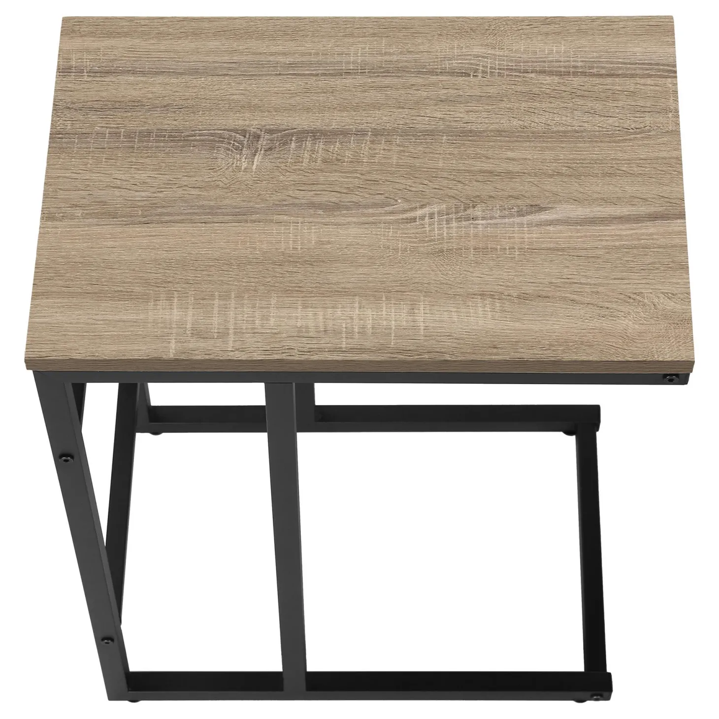 Table d'appoint - 24"H, taupe foncé, métal noir - Monarch