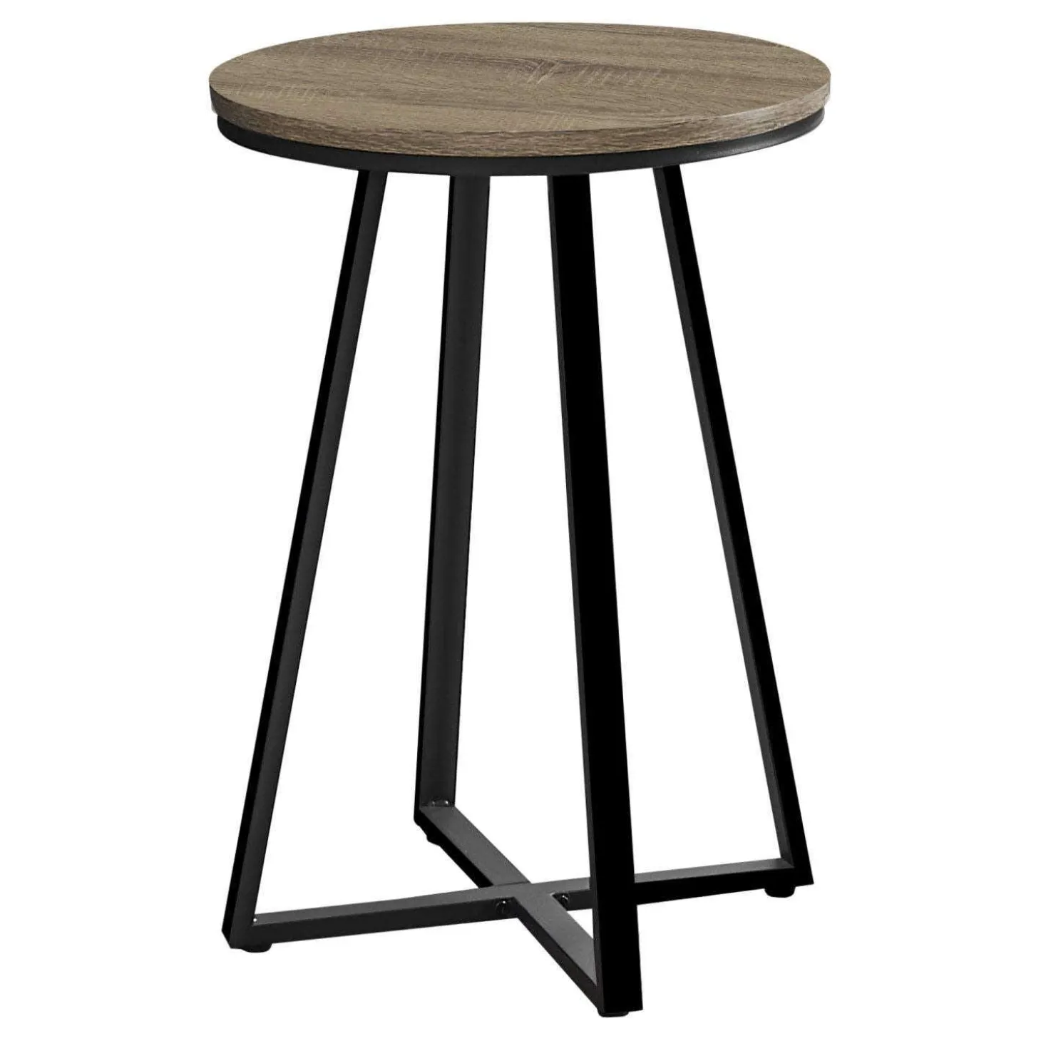 Table d'appoint - 22"H, taupe foncé, métal noir - Monarch