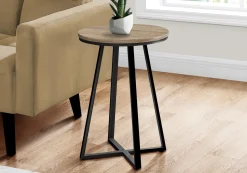 Table d'appoint - 22"H, taupe foncé, métal noir - Monarch
