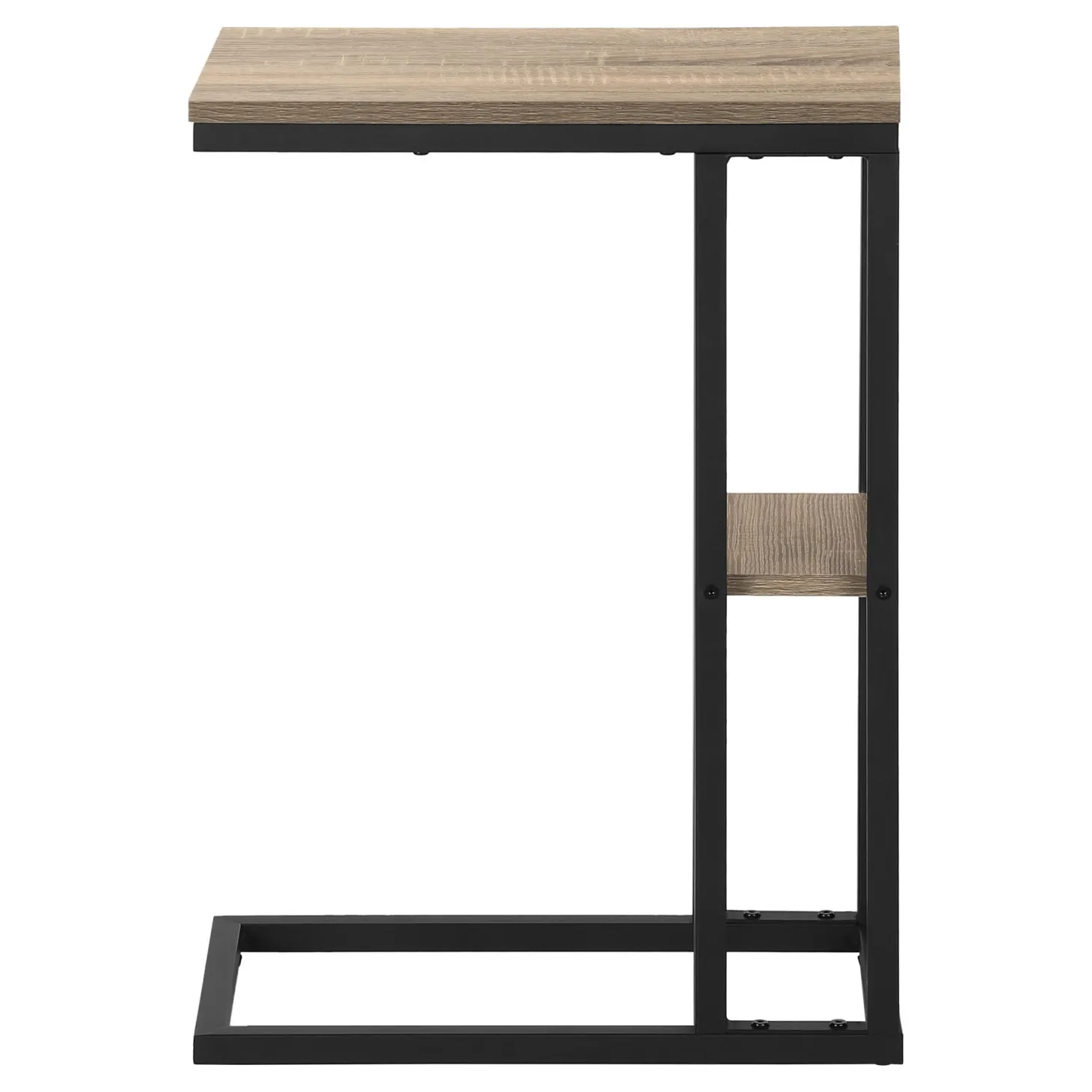 Table d'appoint - 25"H, taupe foncé, métal noir - Monarch