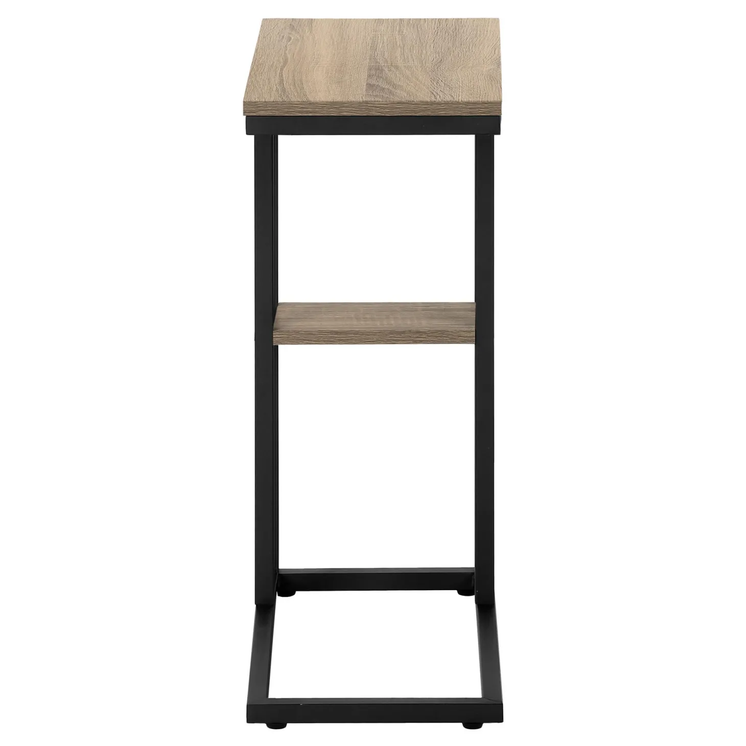 Table d'appoint - 25"H, taupe foncé, métal noir - Monarch