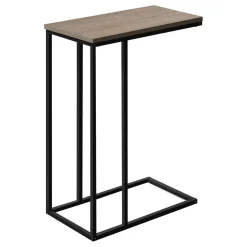 Table d'appoint - 25"H, taupe foncé, métal noir - Monarch