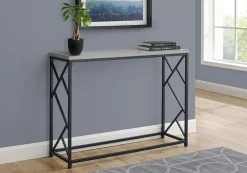 Table d'appoint - 44"L, console d'entrée gris, noir - Monarch