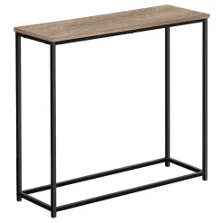 Table d'appoint - 32"L, console taupe foncé, métal noir - Monarch