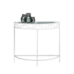 Table d'appoint - 36"L, console d'entrée métal blanc - Monarch