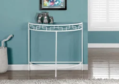 Table d'appoint - 36"L, console d'entrée métal blanc - Monarch