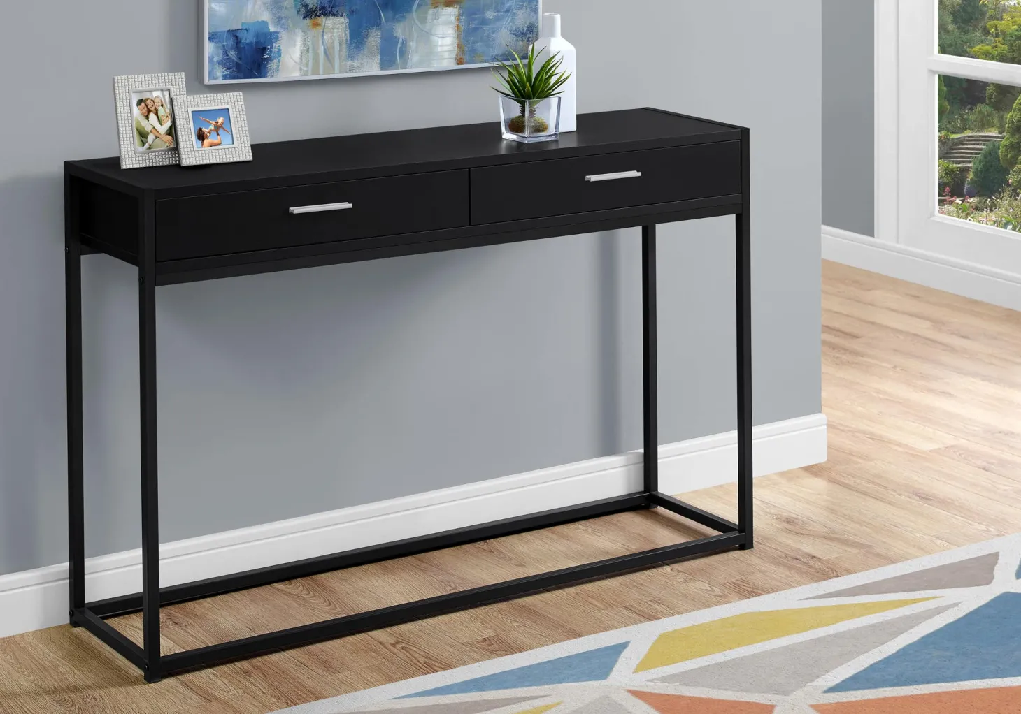 Table d'appoint - 48"L, console d'entrée noir - Monarch