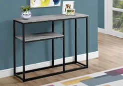 Table d'appoint - 42"L, console d'entrée gris, noir - Monarch