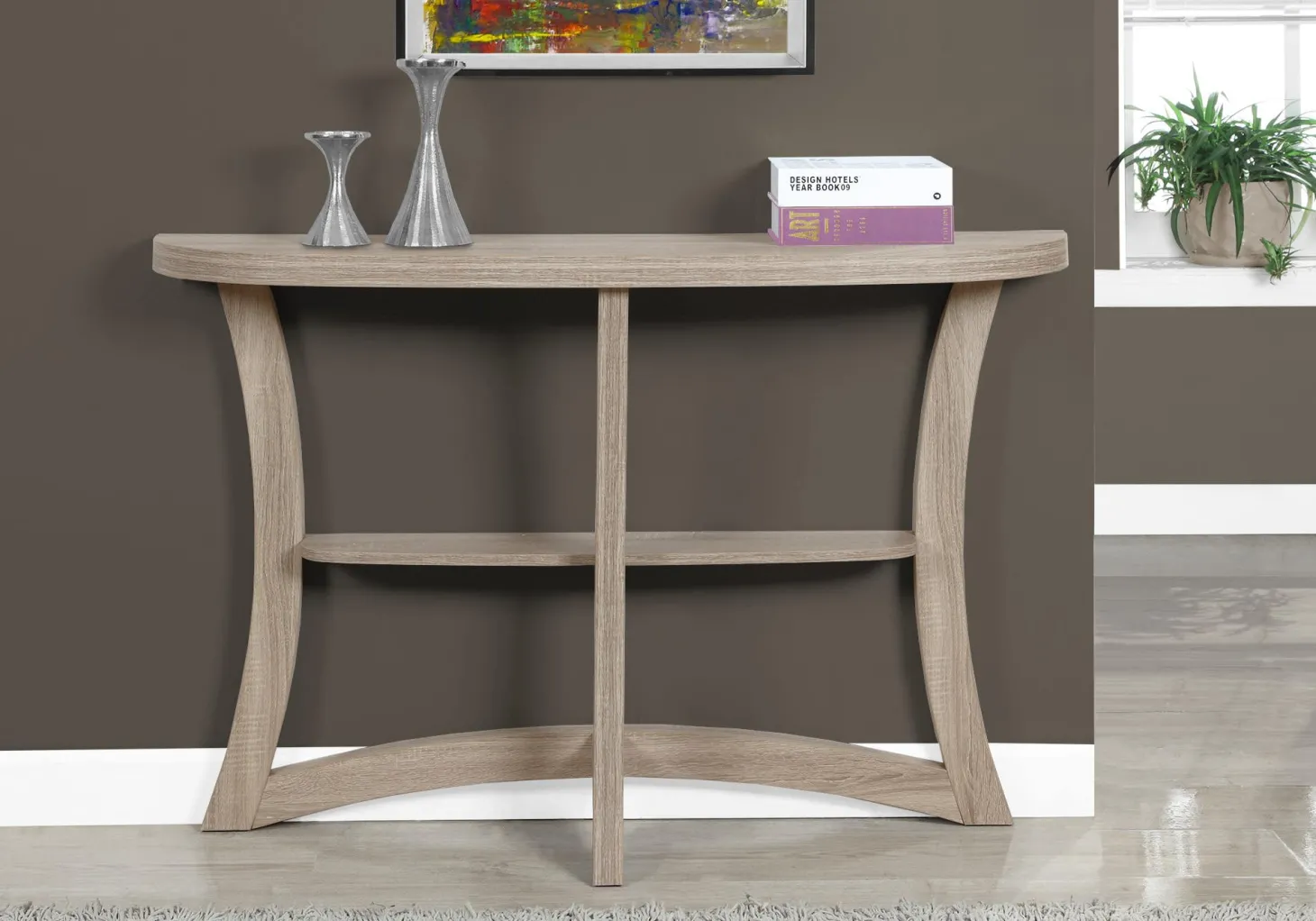 Table d'appoint - 47"L, console d'entrée taupe foncé - Monarch