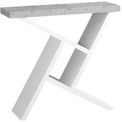 Table d'appoint - 36"L, console blanc, simili-ciment - Monarch