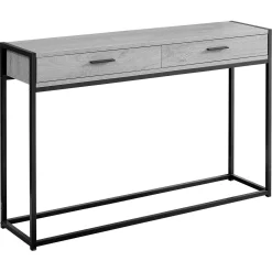 Table d'appoint - 48"L, console d'entrée gris, noir - Monarch