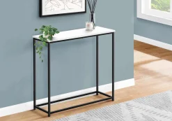 Table d'appoint - 32"L, console blanc, métal noir - Monarch