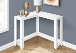 Table d'appoint - 48"L, console de coin blanc - Monarch