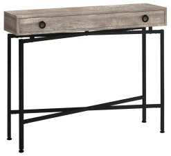 Table d'appoint - 42"L, faux bois taupe, console noir - Monarch