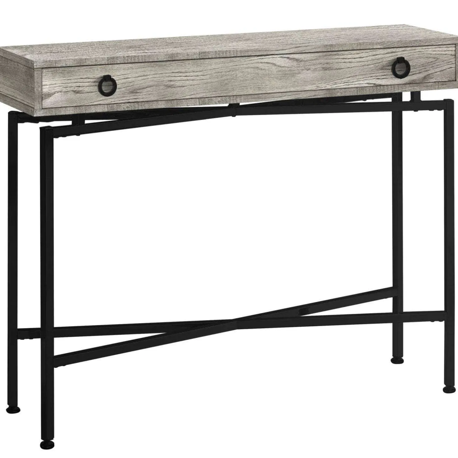 Table d'appoint - 42"L, faux bois gris, console noir - Monarch