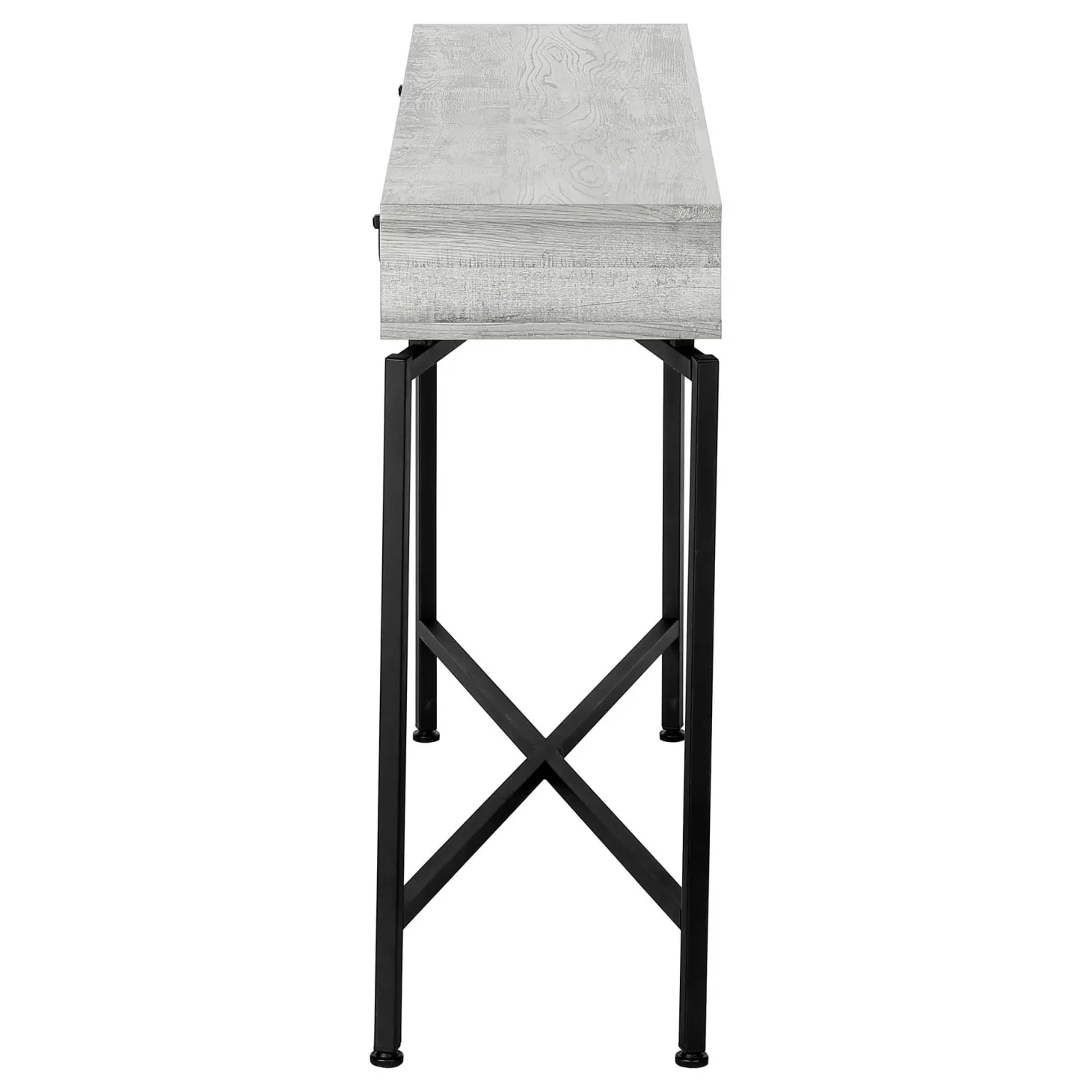 Table d'appoint - 42"L, faux bois gris, console noir - Monarch